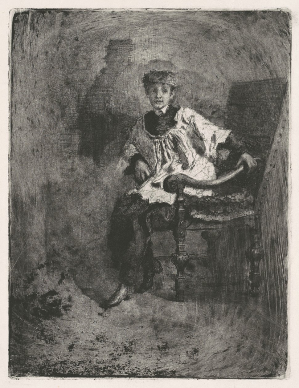 Acolyte assis, vers 1872 - Bianchi Mose