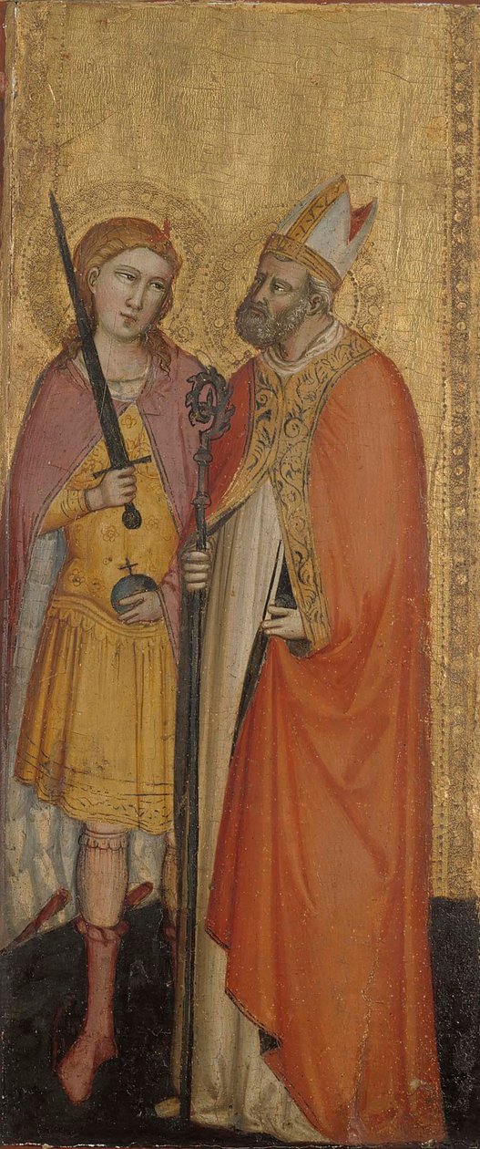 St. Johannes der Täufer und die Heiligen Julianus, Zenobius und Michael - Bicci di Lorenzo
