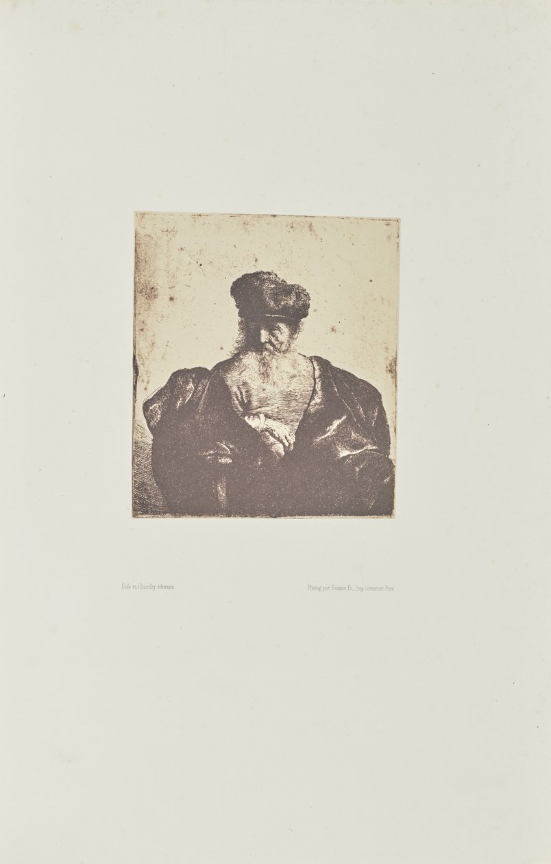 [Vieil homme avec barbe, bonnet de fourrure et manteau de velours] - Bisson Frères