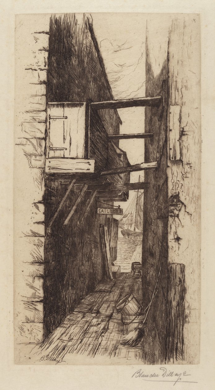 Sans titre (Ruelle avec Vue sur un Port) - Blanche Dillaye