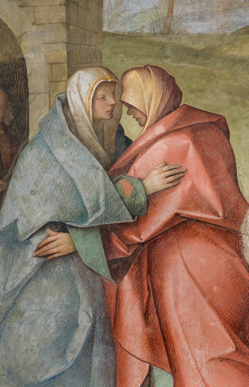 Nef centrale, Troisième travée nord, Visitation, Boccaccio Boccaccino 1516-17, (détail) - Boccaccio Boccaccino