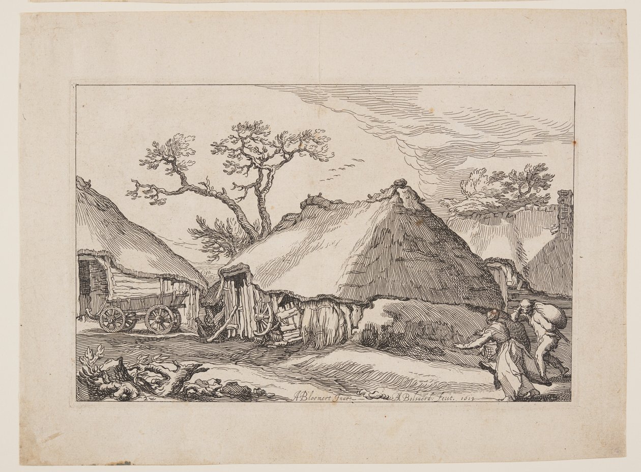 Planche 2, tirée de Paysages avec fermes - Boetius Adams Bolswert