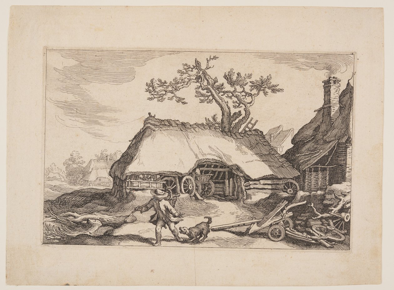 Planche 6, tirée de Paysages avec fermes - Boetius Adams Bolswert