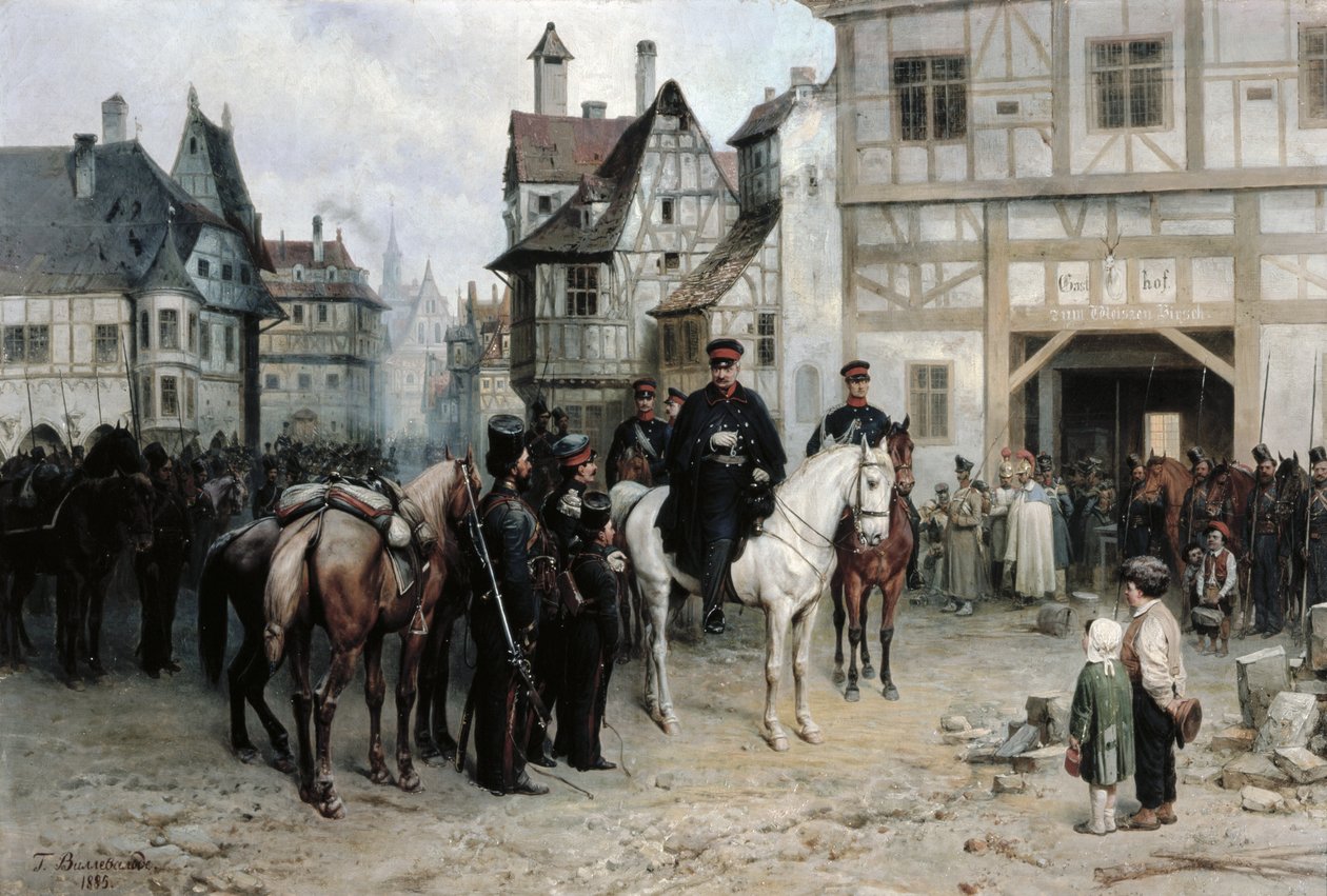 Le général Blücher (1742-1819) avec les cosaques à Bautzen, 1885 - Bogdan Willewalde