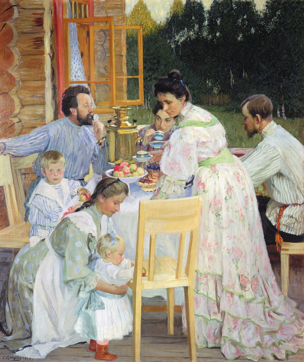 Sur la terrasse, 1906 - Boris Mikhailovich Kustodiev