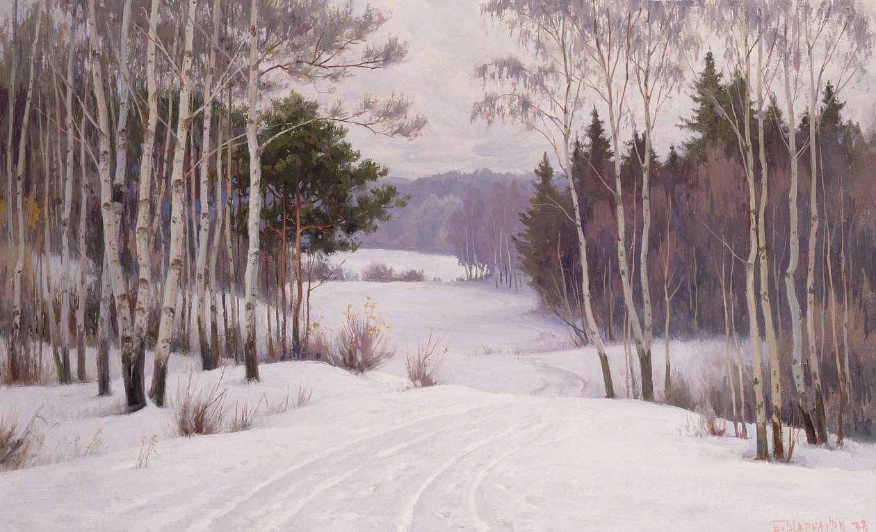 Sentier forestier en hiver - Boris Walentinowitsch Scherkow