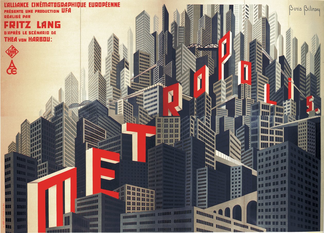 Affiche du film Metropolis par Fritz Lang, 1926 - Boris Konstantinovich Bilinsky