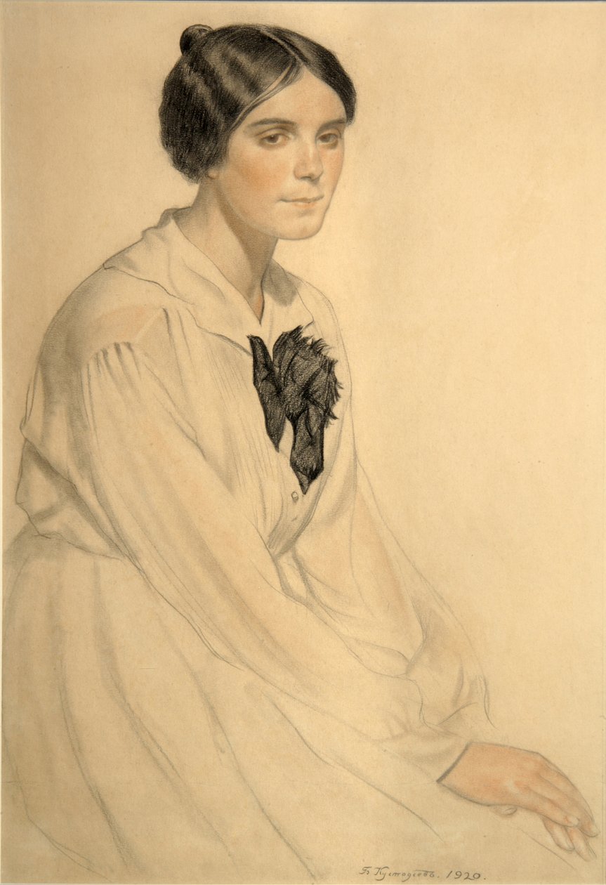 Portrait de Ksenia Nikolayevna Semenova Skalova, 1920 - Boris Mikhailovich Kustodiev