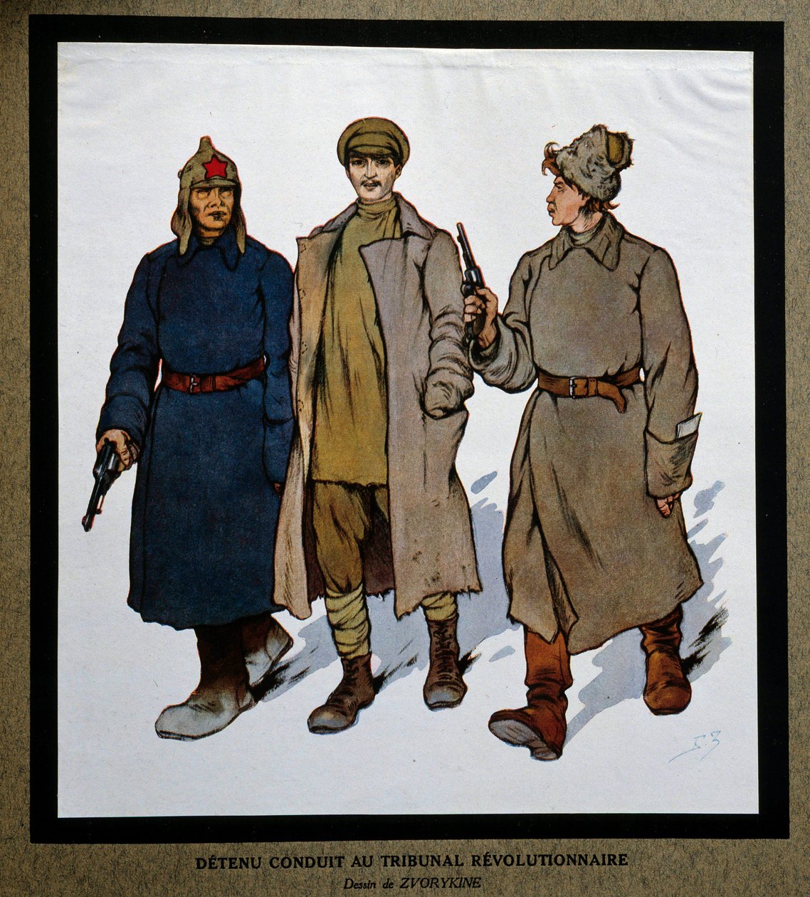 La Russie après la Révolution de 1917 : « Un détenu amené au Tribunal Révolutionnaire » - Boris Vasilievich Zvorykin