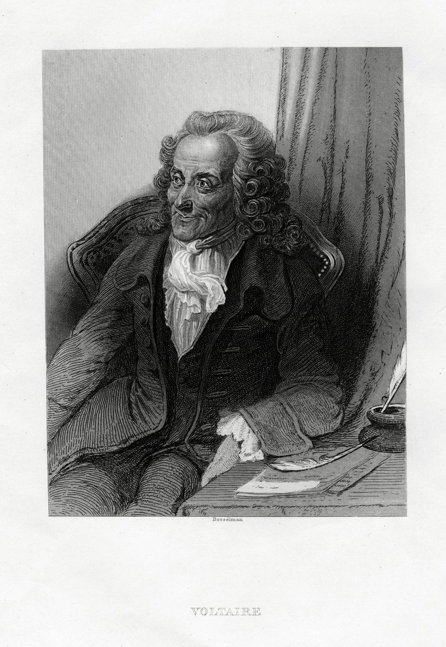 Voltaire, écrivain, essayiste, déiste et philosophe des Lumières français, 1884 - Bosselman