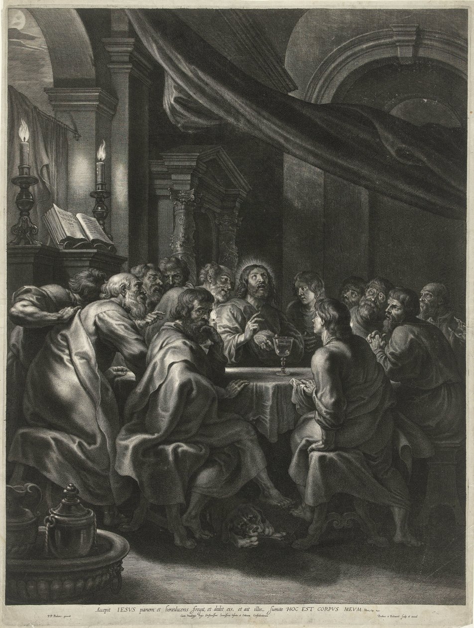 Christ et les apôtres lors de la Dernière Cène - Boëtius Adamsz. Bolswert