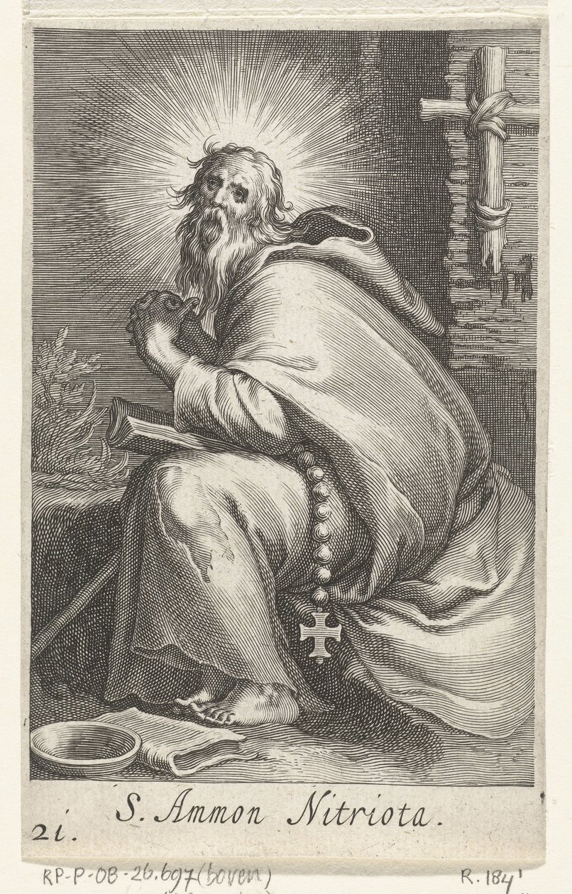 Saint Ammonius le Grand en ermite - Boëtius Adamsz. Bolswert