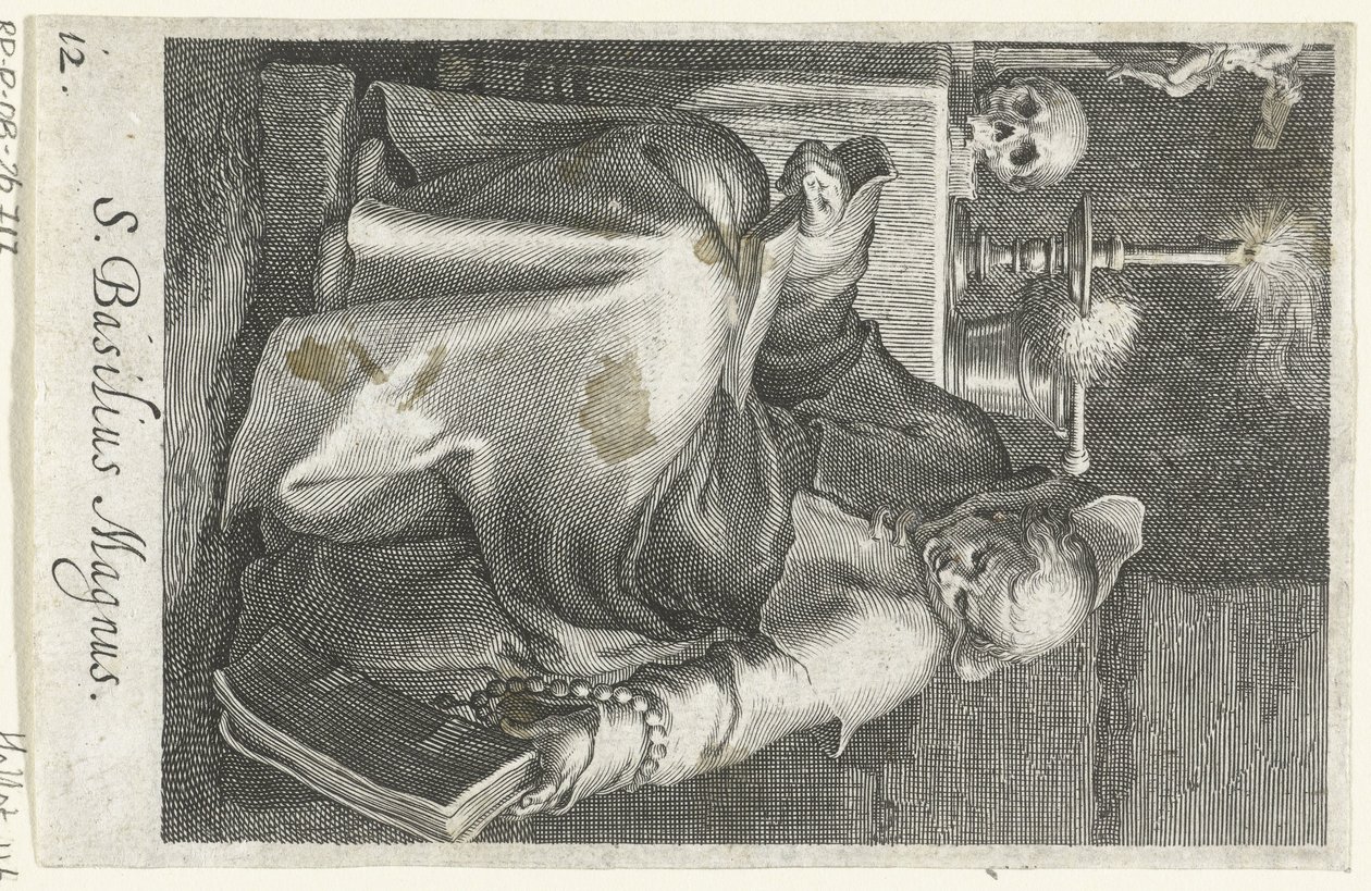 Saint Basile le Grand en ermite (S. Basilius Magnus) (Kluizenaars, Sacra eremvs ascetarvm) - Boëtius Adamsz. Bolswert