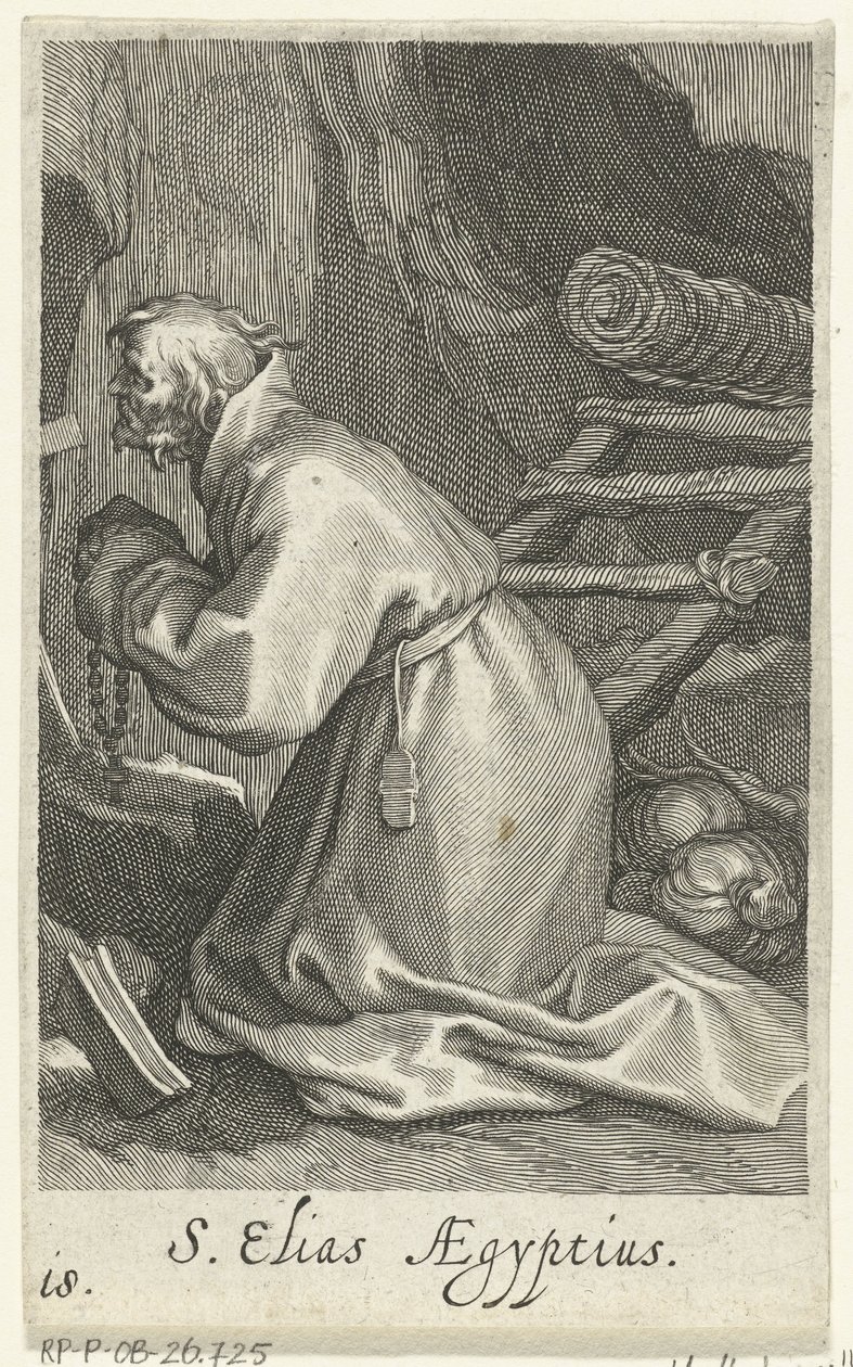 Saint Élie de Césarée en ermite - Boëtius Adamsz. Bolswert