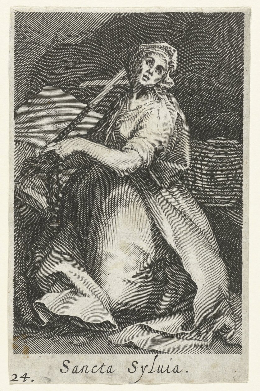 Sainte Silvia de Rome en ermite (Kluizenaressen, Sacra Eremus Ascetriarum) - Boëtius Adamsz. Bolswert