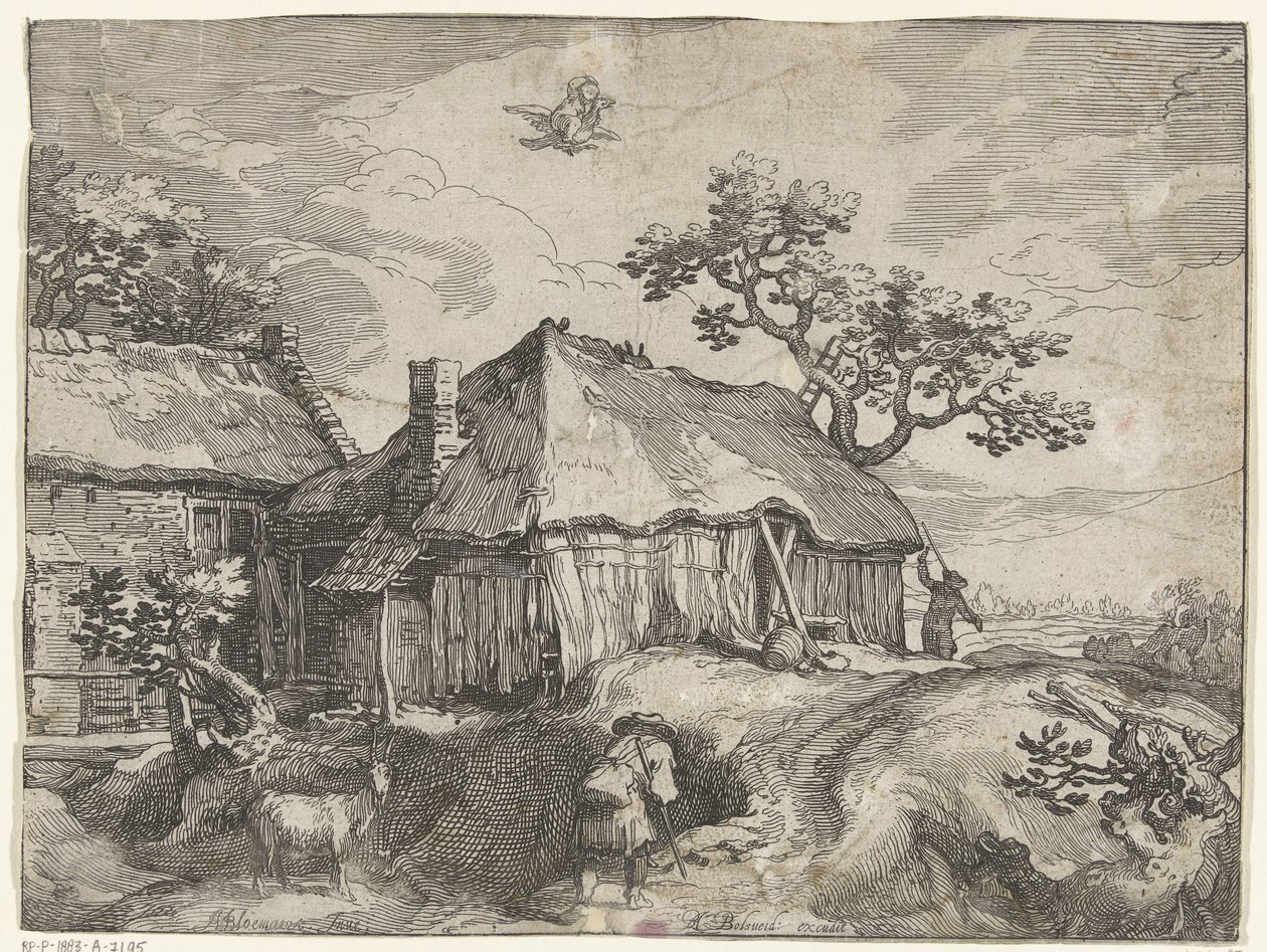 Paysage avec ferme et enlèvement de Ganymède - Boëtius Adamsz. Bolswert