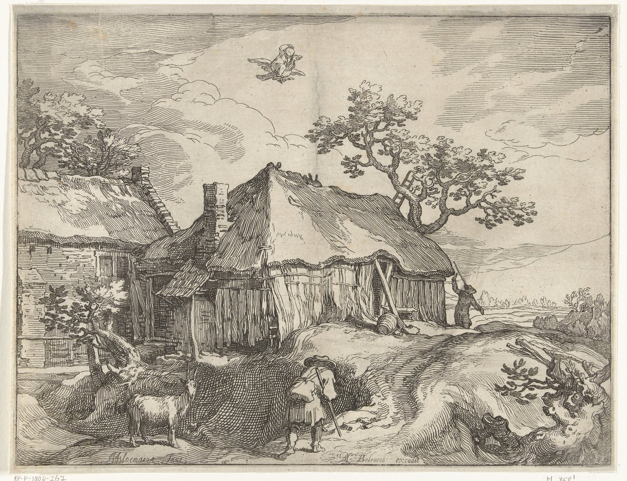 Paysage avec ferme et enlèvement de Ganymède - Boëtius Adamsz. Bolswert