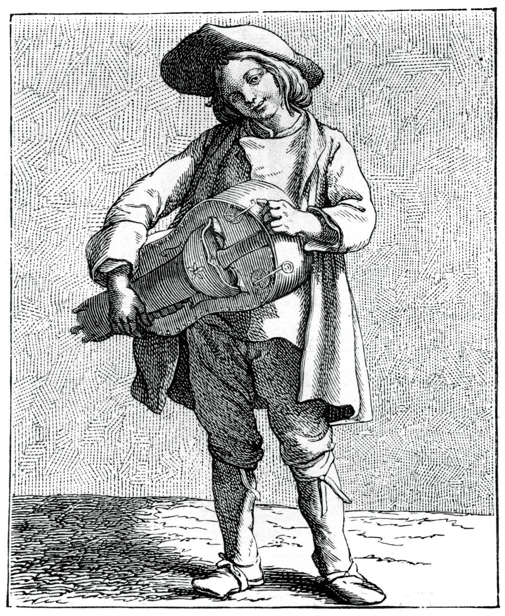 Un joueur de vielle, 1737-1742 | Bouchardon | Estampe d'art