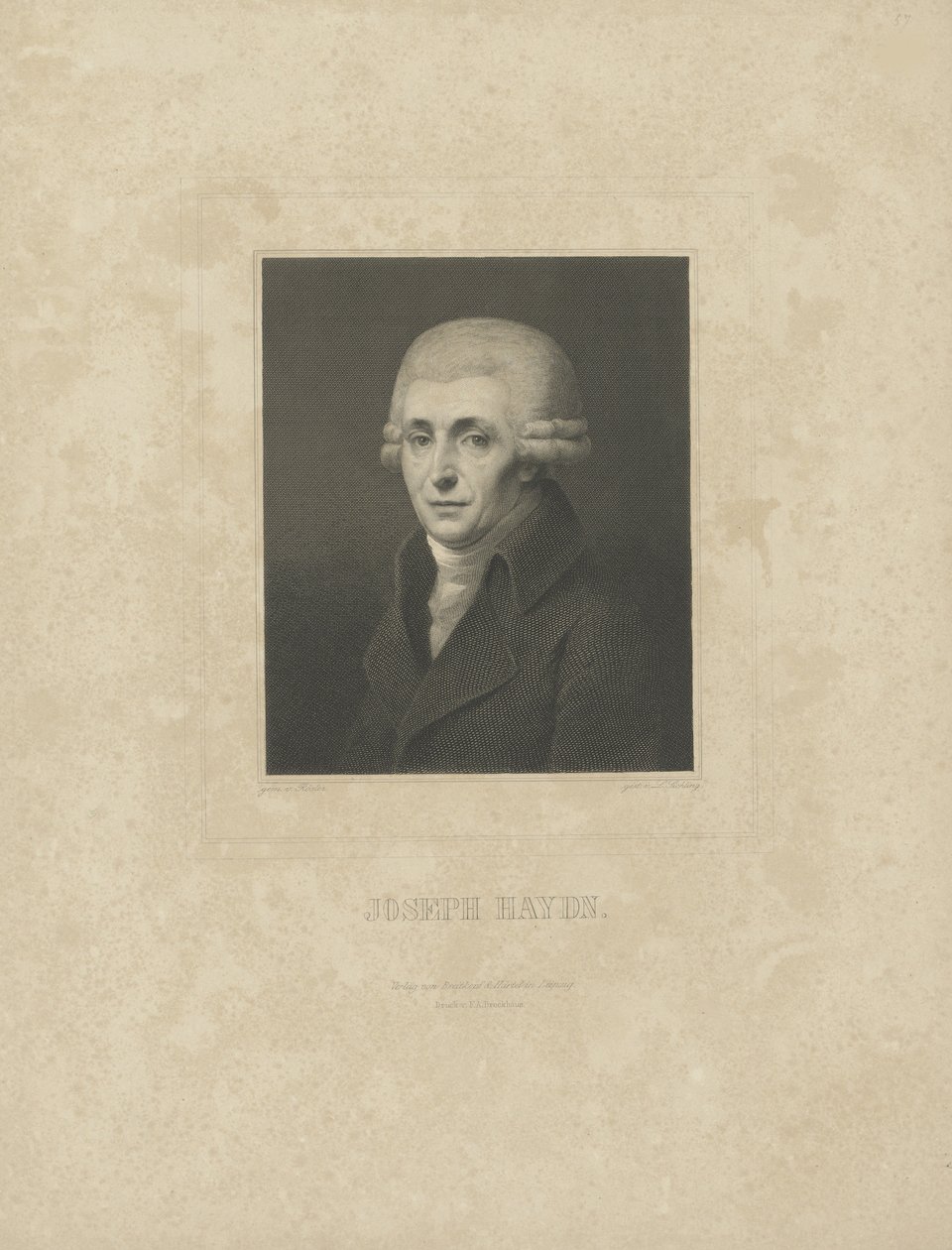 Portrait du compositeur Joseph Haydn 1732-1809, c. 1827 - Breitkopf and Härtel