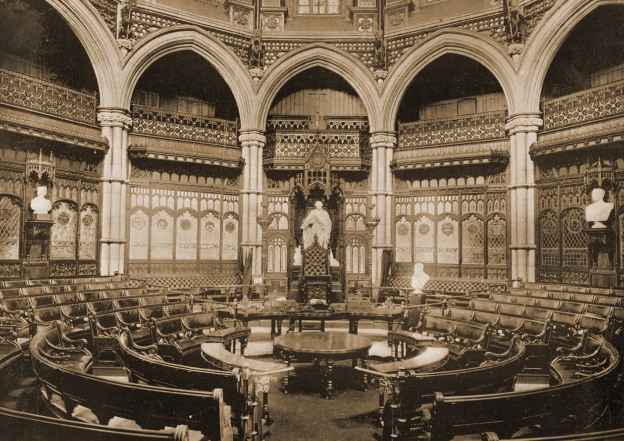 Salle du Conseil Commun au Guildhall de Londres, 1890 - British Photographer