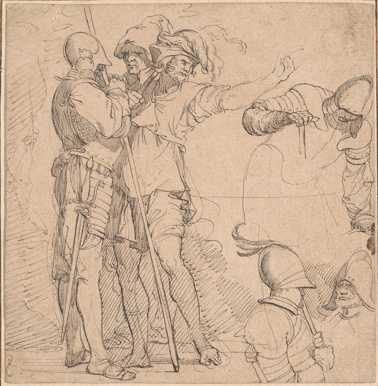 Capriccio dérivé de "Figurine" de Salvator Rosa - British 18th Century