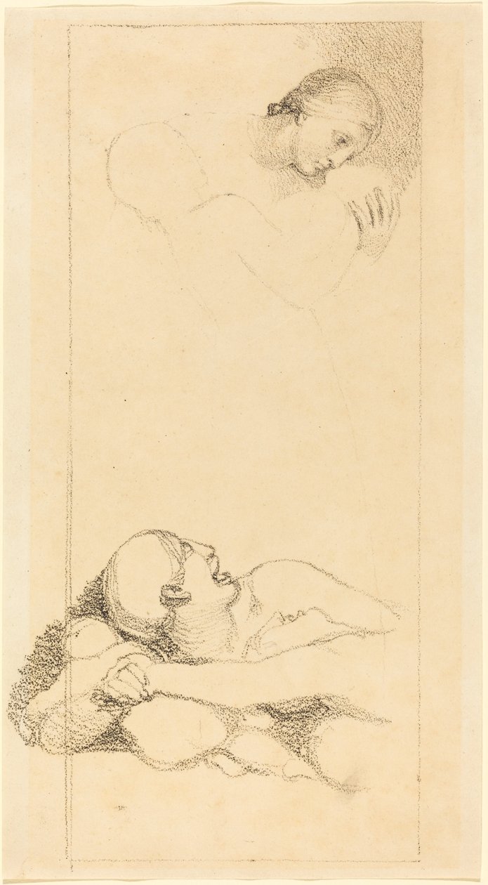 Homme effrayé regardant en haut ; Femme et enfants - British 18th Century after John Flaxman