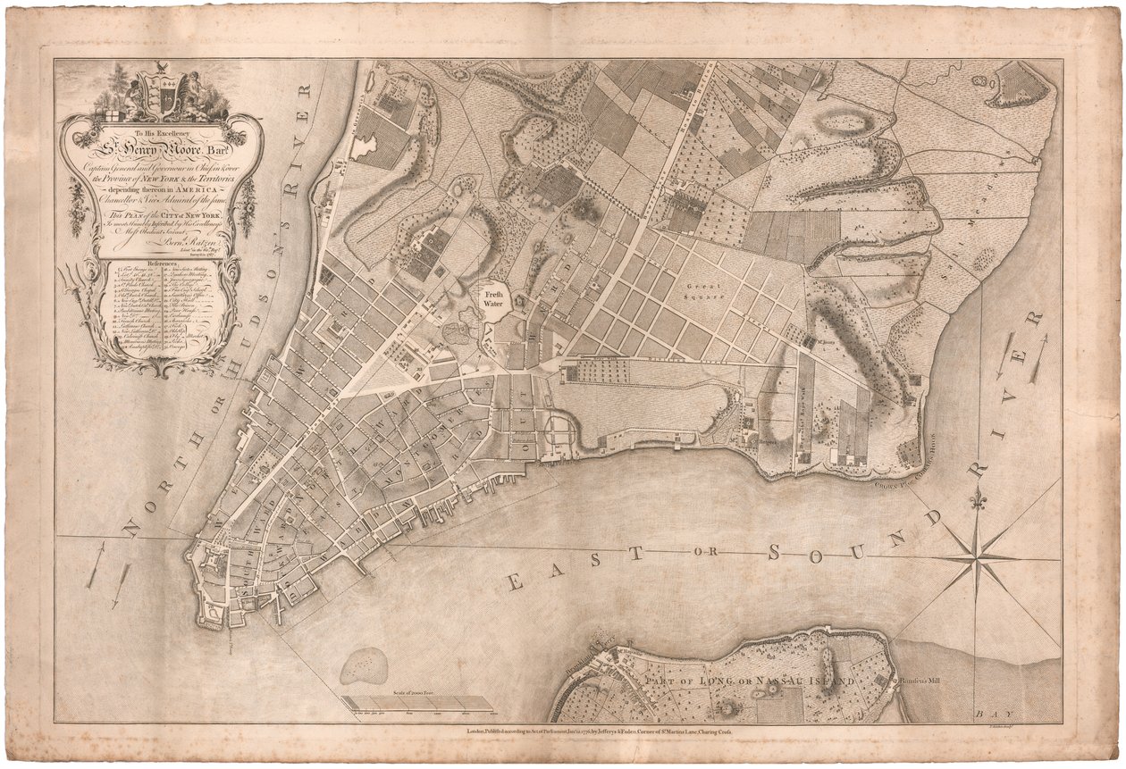 Plan de la ville de New York par Ratzer - British School