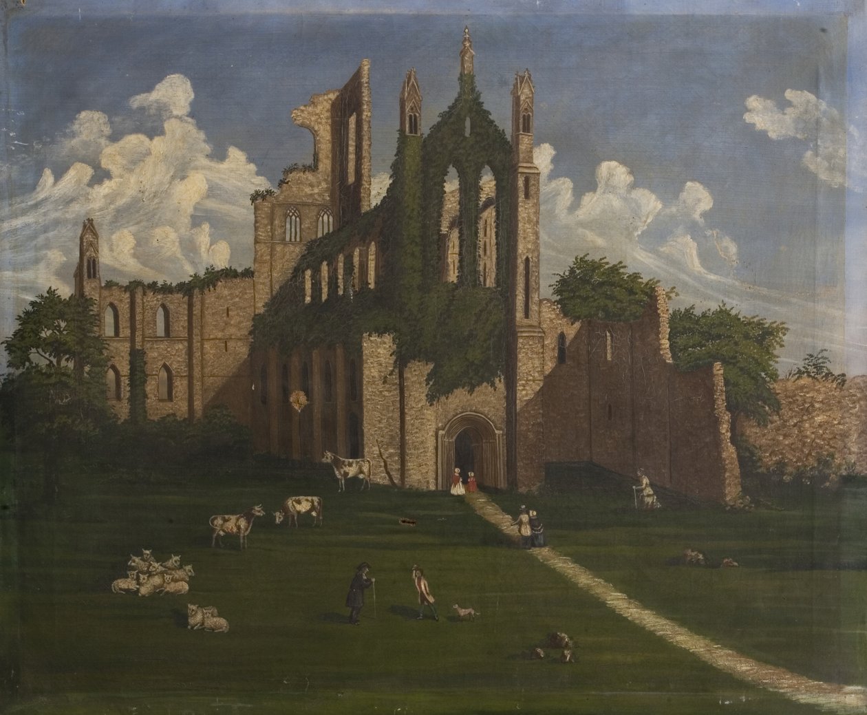 Une abbaye en ruine, milieu du 19ème siècle - British School