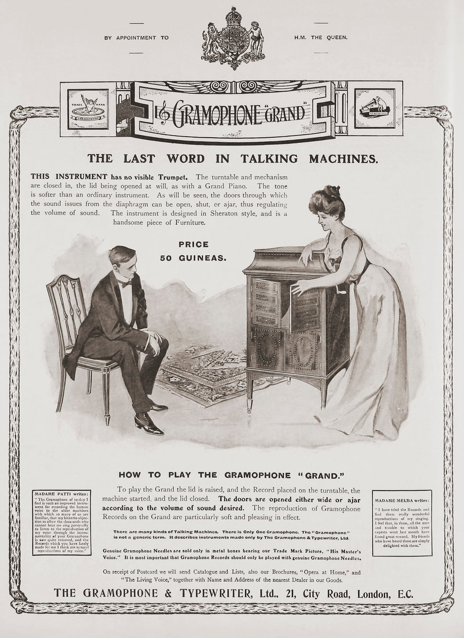 Publicité pour The Gramophone Comany - British School