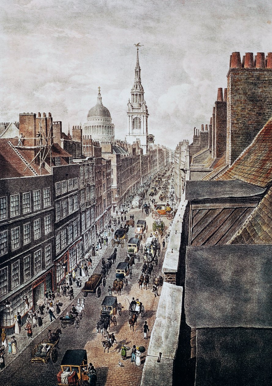 Rue de Cheapside à Londres, gravure - British School