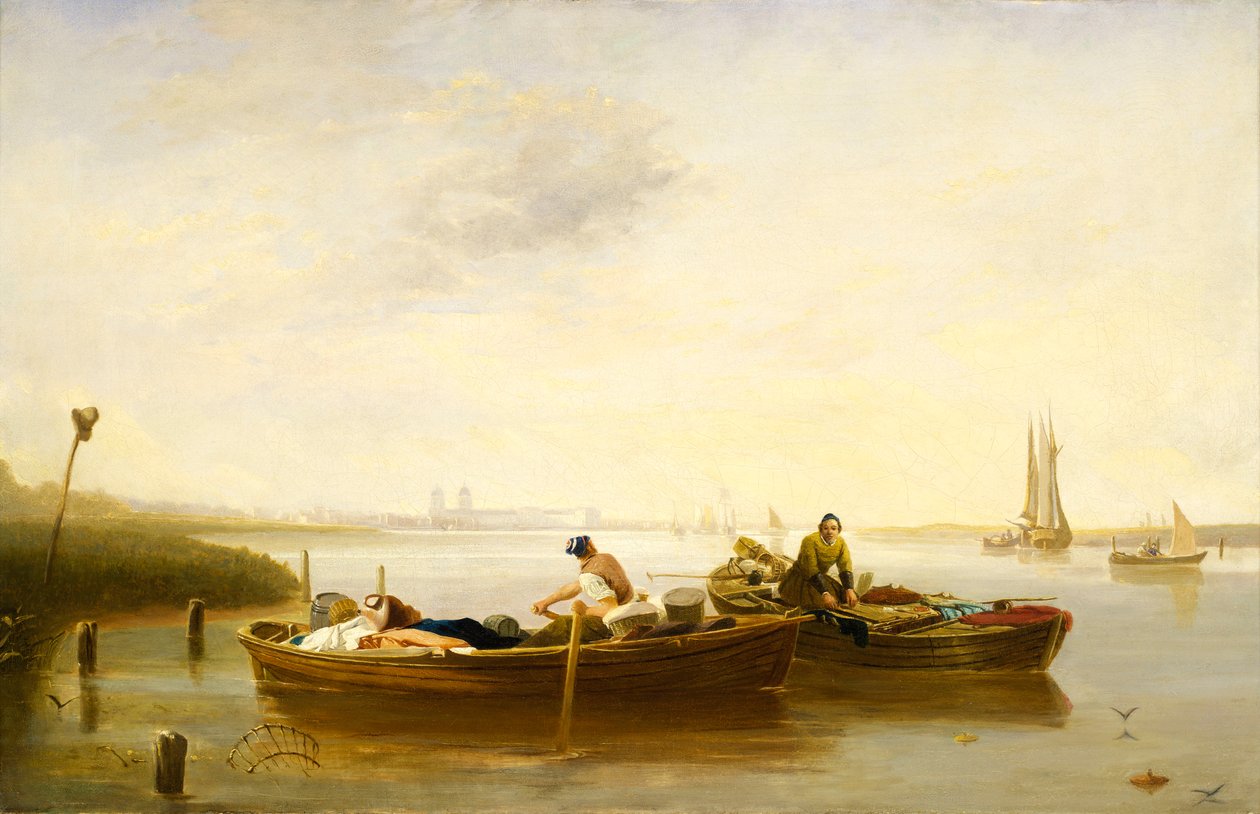 Greenwich depuis Blackwall Reach, vers 1830-40 - British School