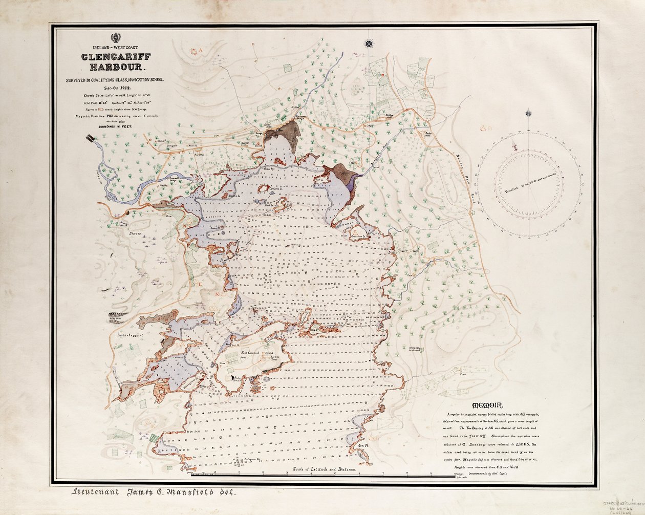Irlande - Côte ouest, port de Glengariff. Enquête par la classe de qualification, école de navigation sept - oct 1912. - British School