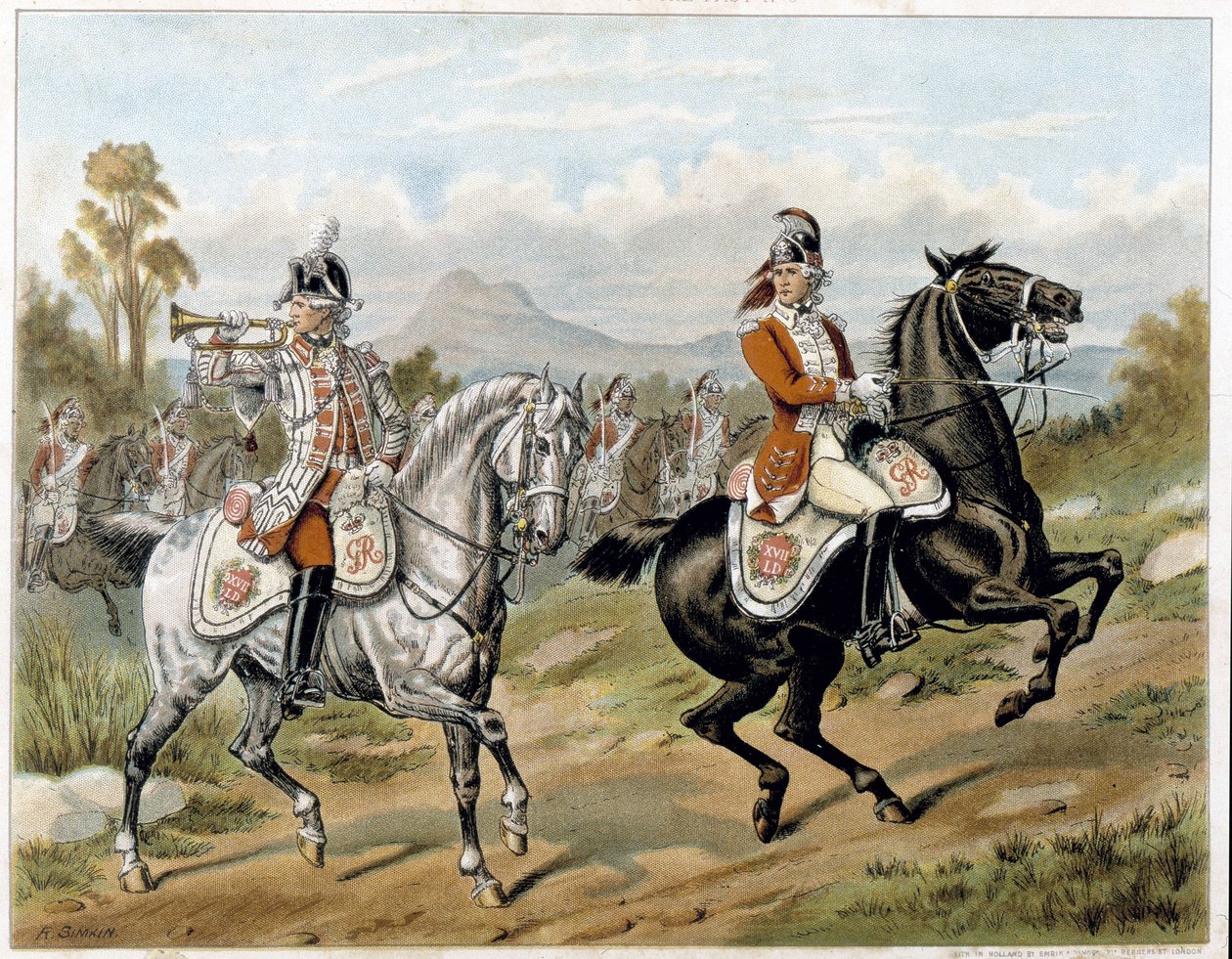 Les 17e Dragons légers (Nouveaux Lanciers), en Amérique 1775 - dans 