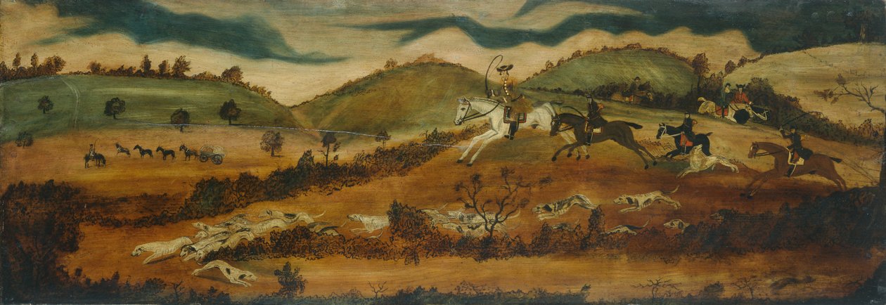 La chasse à la Tredegar (huile sur panneau) - British School