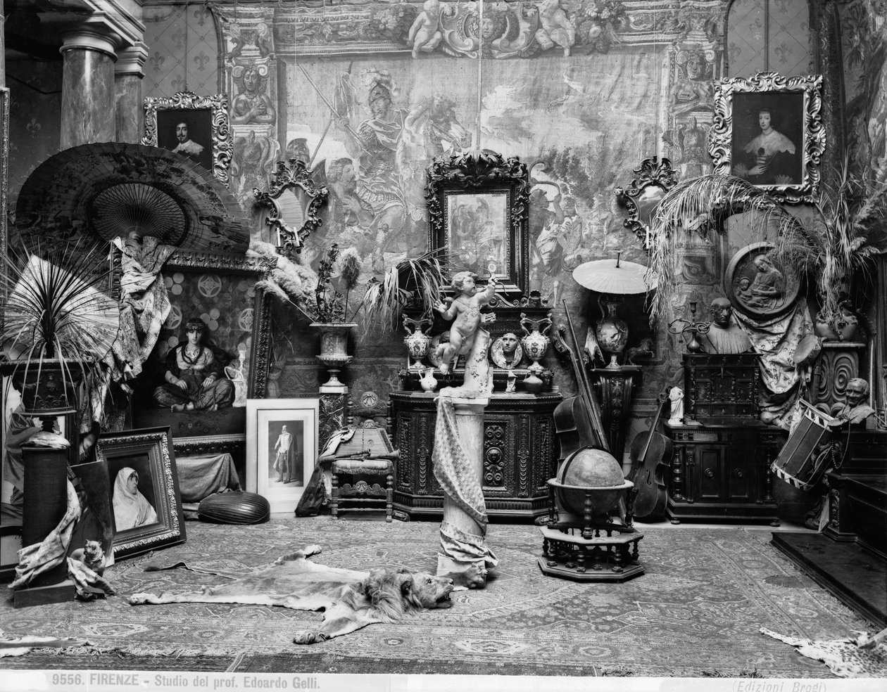 Atelier du peintre florentin Edoardo Gelli (photo n/b) - Brogi Brogi