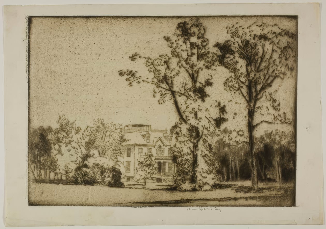 Maison de Charles Deering à Evanston, vue de face - Bror Julius Olsson Nordfeldt