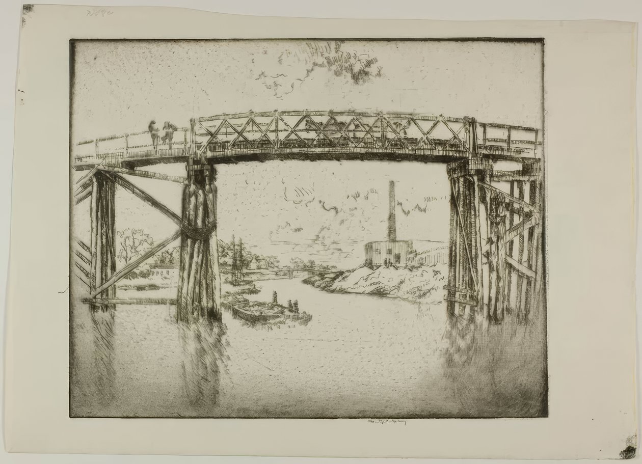 Chicago - Barges sur la branche nord - Bror Julius Olsson Nordfeldt