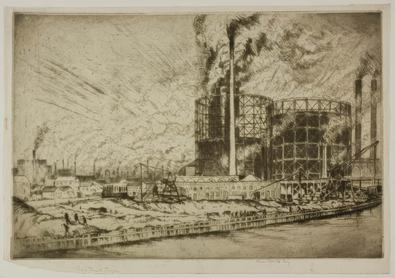 Chicago - Gas Tank Town, 29e rue et River - Bror Julius Olsson Nordfeldt