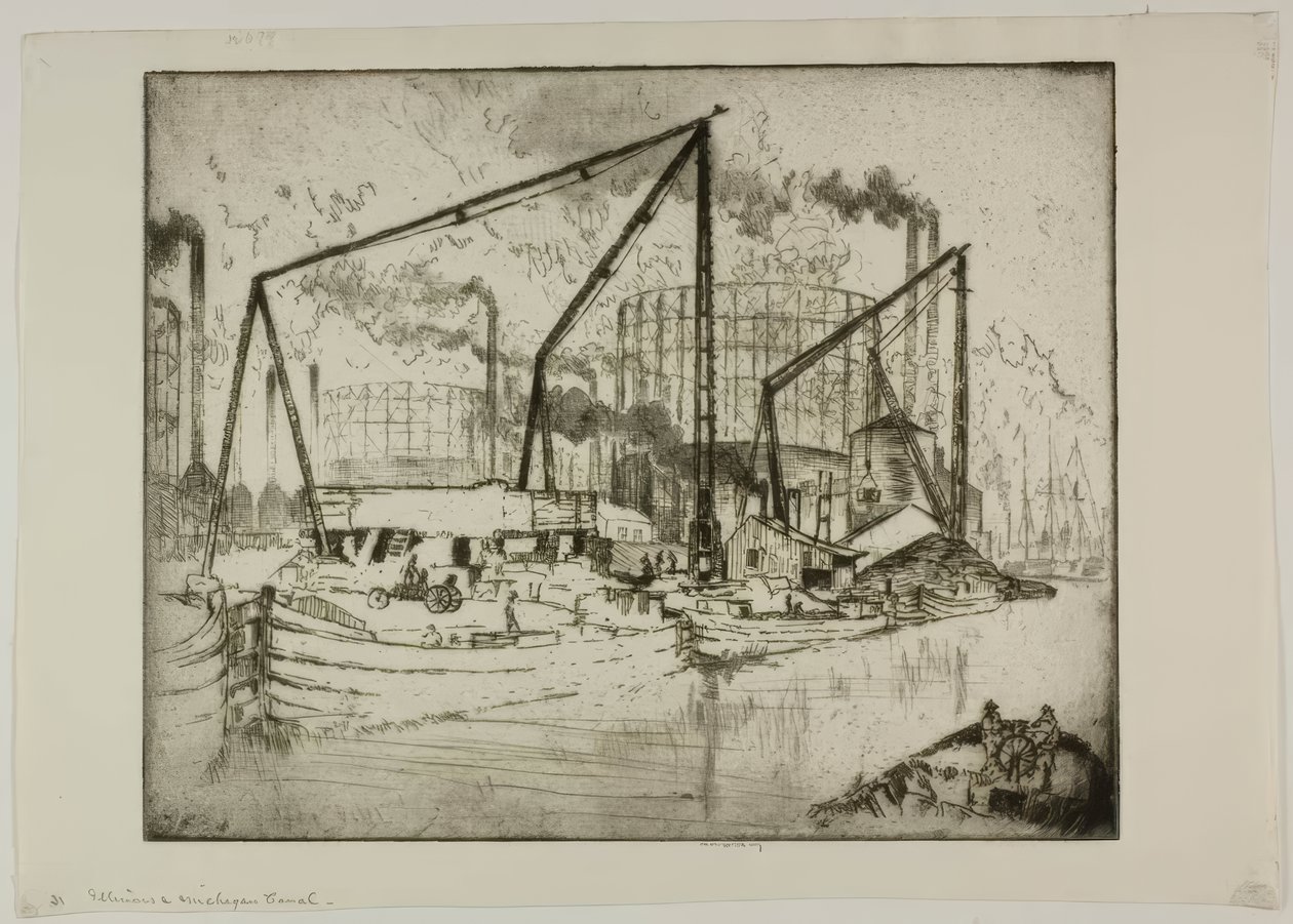 Le canal Illinois  Michigan - Bror Julius Olsson Nordfeldt