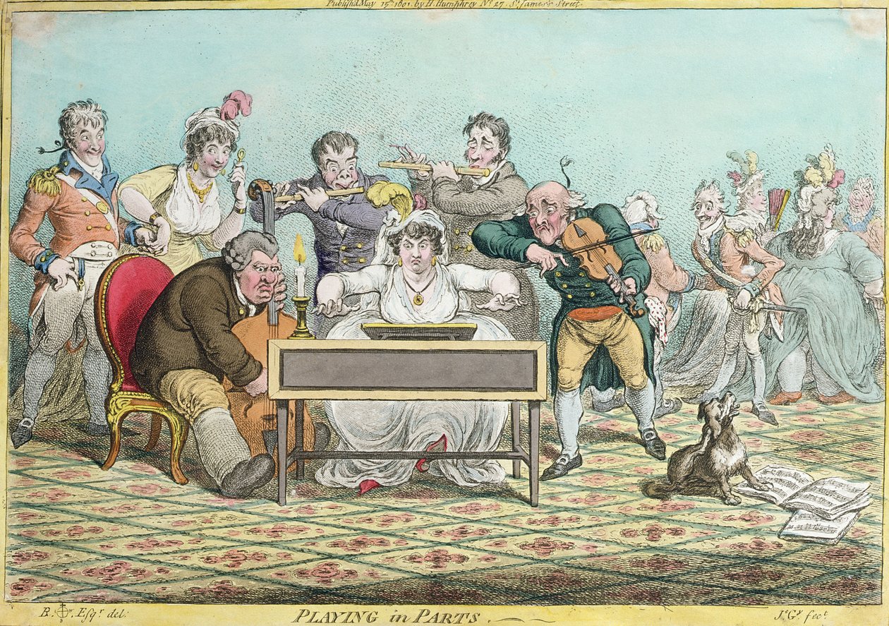 Jouer en parties, gravé par James Gillray (1757-1815) publié par Hannah Humphrey en 1801 - Brownlow North