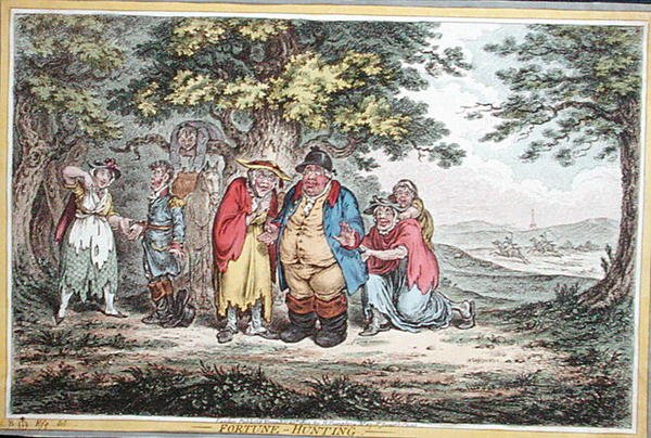 Chasse à la Fortune, gravé par James Gillray (1757-1815) publié par Hannah Humphrey en 1804 - Brownlow (after) North