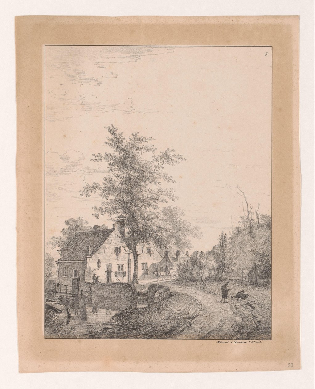 Chemin de campagne avec maisons - Bruno van Straaten (I)