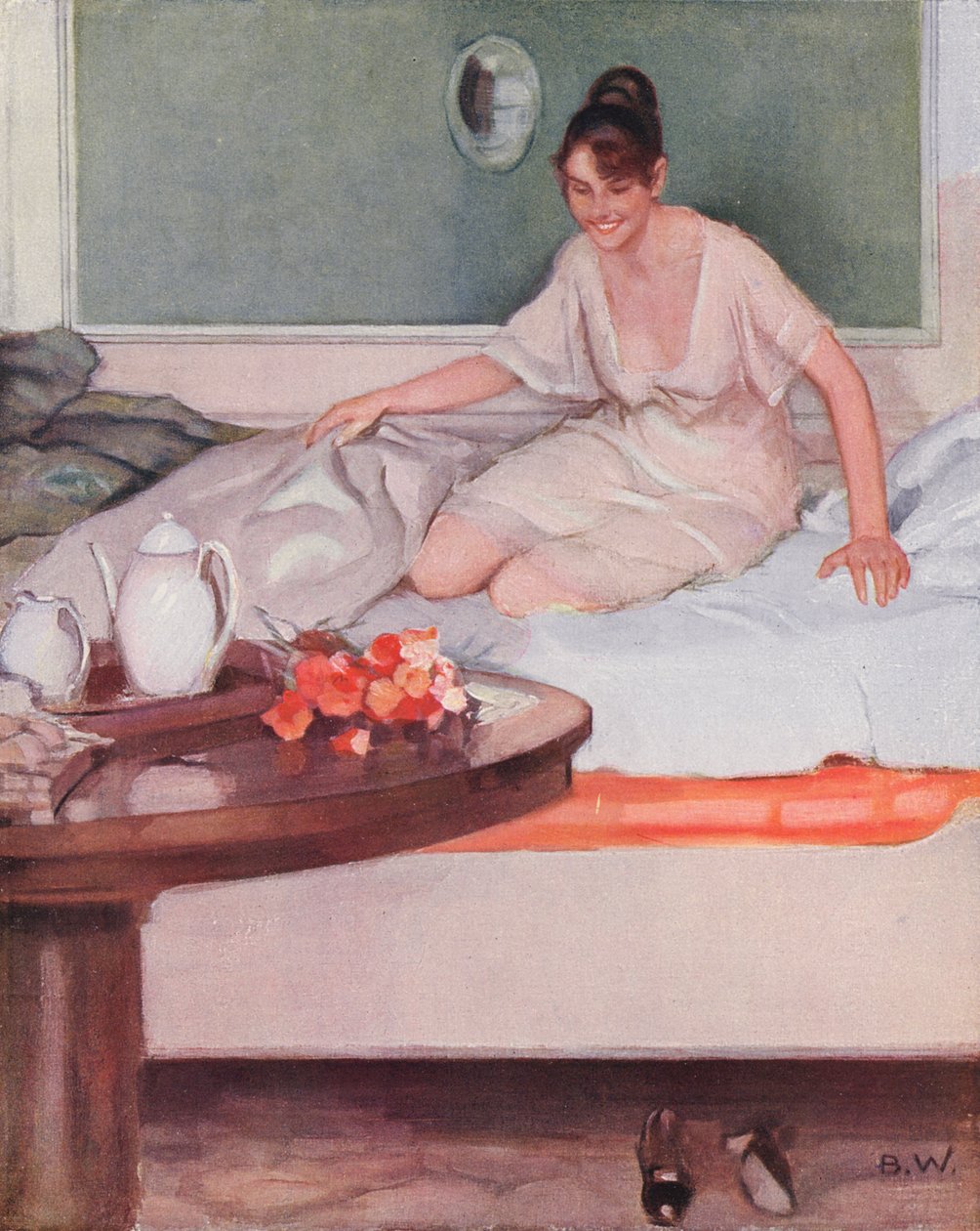 Un cadeau du matin (lithographie couleur) - Brynolf Wennerberg