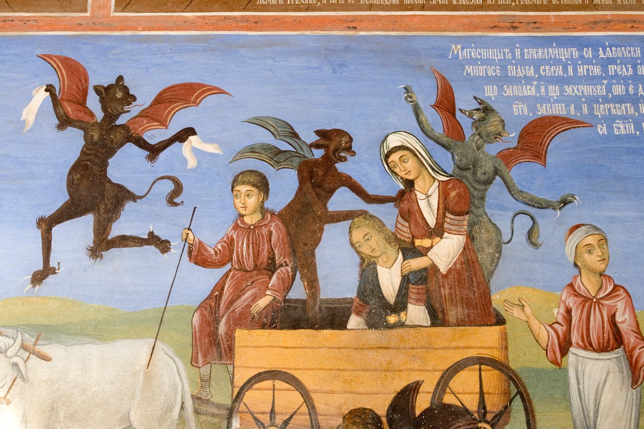 Bulgarie, Monastère de Rila, fresque à l