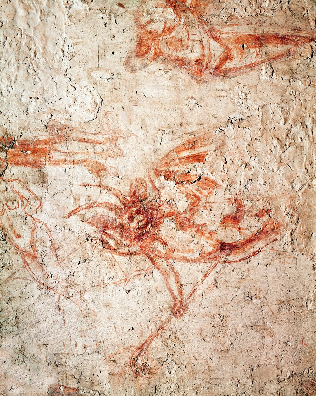Sinopia montrant un diable, Triomphe de la Mort, frais ... (frais) - Buonamico Buffalmacco