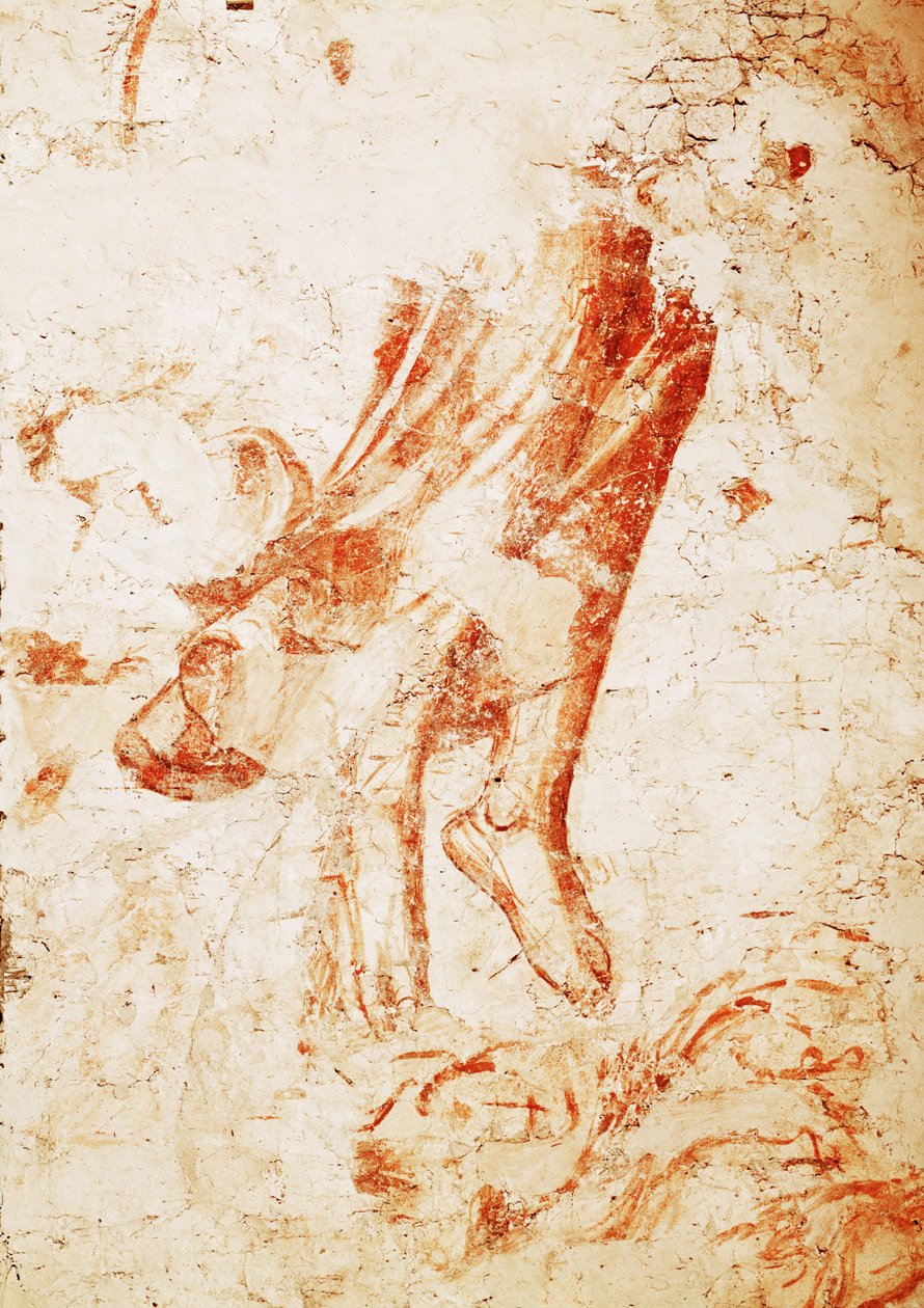 Sinopia représentant un ange de la mort et un évêque ... (fresque) - Buonamico Buffalmacco