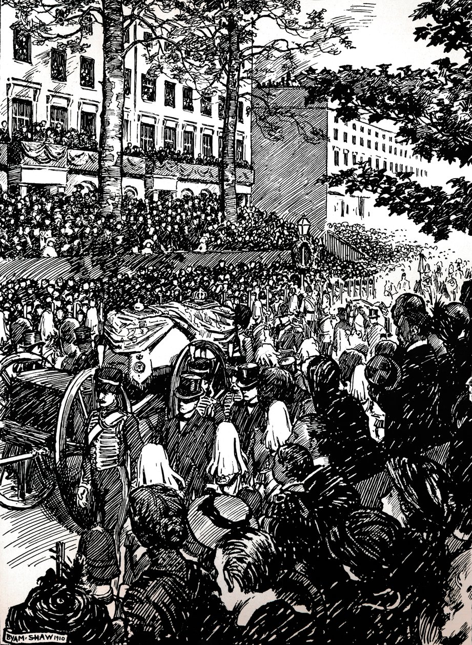 Le dernier voyage du roi Édouard VII à travers Londres : le cortège funèbre à Piccadilly, 1910 - Byam Shaw