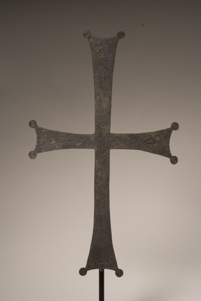 Croix processionnelle avec inscription incisée, Xe-XIIe siècle - Byzantine
