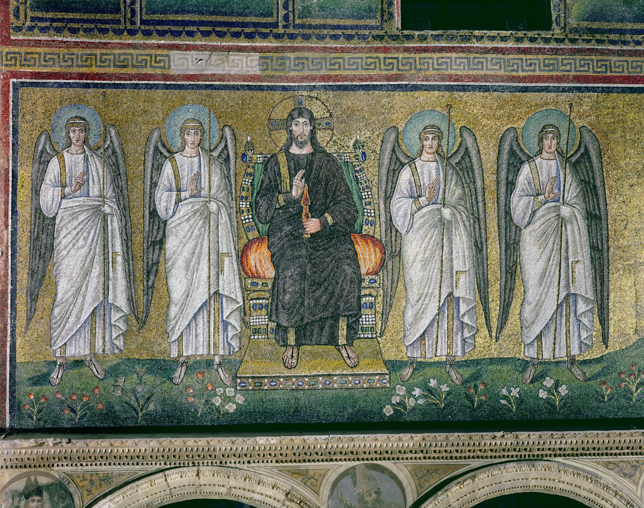 Christ en trône avec les anges - Byzantine School