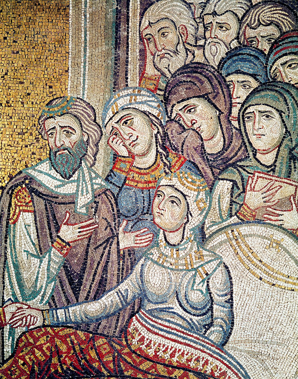 La résurrection de la fille de Jaïre (mosaïque) (détail) - Byzantine School